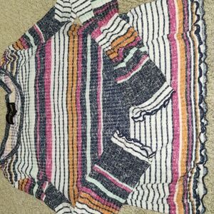 Ladies Lightweight Striped Sweater M